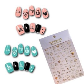 [Out_64] Thick Metal Nail Sticker 3D Metal Nail Sticker 4 Types (49489060) - Lettering Sticker_DP-639／FREE / [아우트_64]도톰 메탈 네일스티커 메탈네일스티커 3D 4종 (49489060) - 레터링스티커_DP-639／FREE