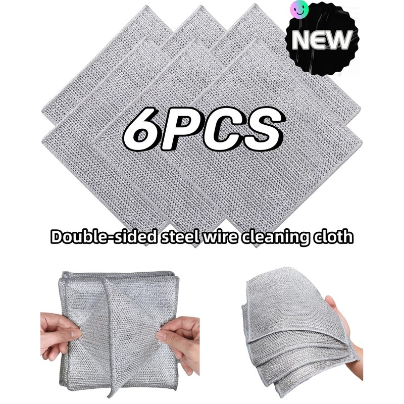 Senlleo Stainless Steel Scrubber and Cleaning Rags - Non Scratch