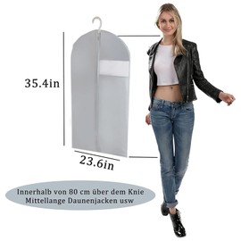 6 Pieces Select Zone Garment Bag 60 x 90 cm Waterproof Mothproof Garment Cover with Zip for Suit and Dress