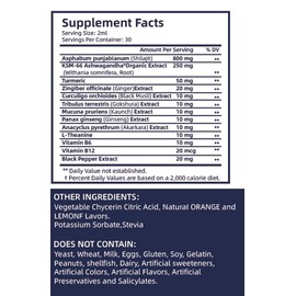 Shilajit Liquid Drops Rich Ashwagandha,Turmeric,Black Musli for Enhanced Energy & Immune Support,Pure Himalayan Shilajit for Women,No-Sugar,2 Pack