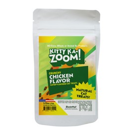 KITTY KA-ZOOM Crunchy Natural Chicken with Catnip Treats for Cats, 2.75 OZ | Low Calorie Carefully Crafted Treats for Indoor and Outdoor Felines | Hand Harvested Catnip