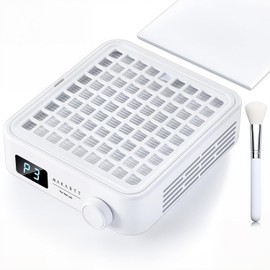 Makartt - Colector de polvo de uas MIni profesional potente limpiador de polvo Larina con visualizacin LED, reposamuecas de velocidad ajustable y...  