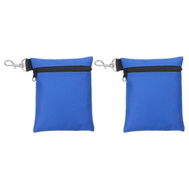PATIKIL Golf Tea Pouch with Zipper 6.7" x 5.5" Valuable Golf Tee Bag Golf Bag Accessories Clip for Men Women Storage Blue