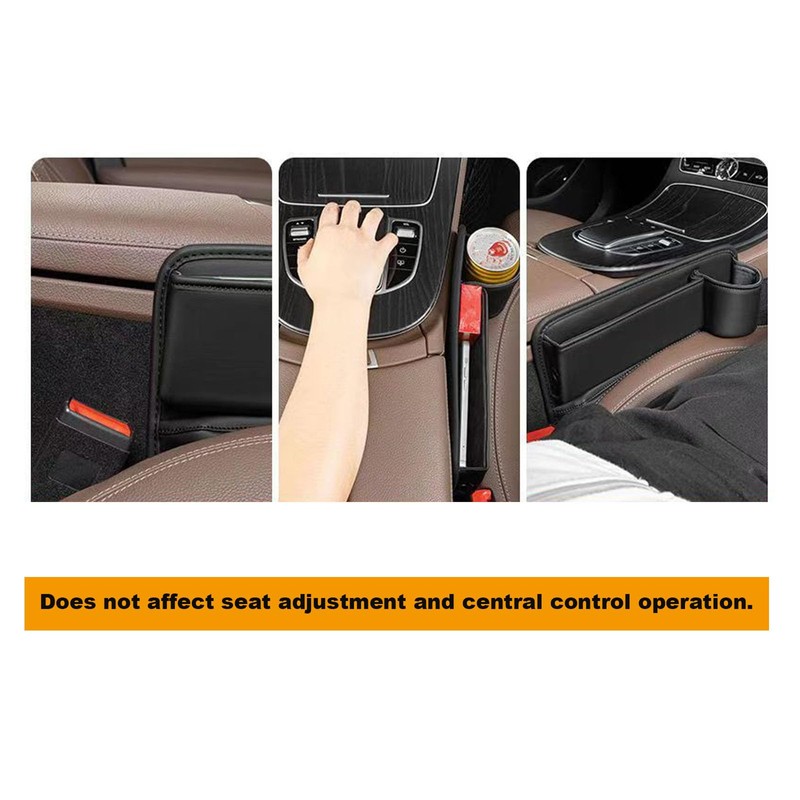 Car Leather Cup Holder Gap Bag for Mobile Phones Glasses