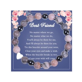 Best Friend Bracelet Gifts Natural Stone Friendship Bracelet for Friends Bestie Sister Meaningful Birthday Christmas Gifts