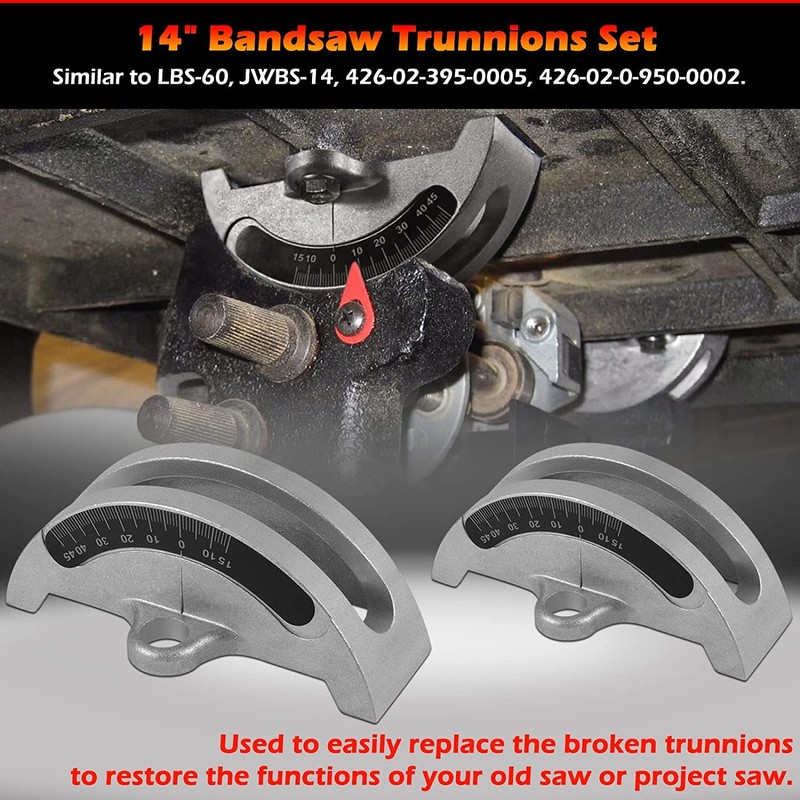 14" Bandsaw Trunnions with Degree Scale for Most 14-Inch Wood