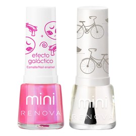 Esmaltes de uas Renova Mini Duo Cassiopeia y Brillo cada uno 7.7ml                                                                                    