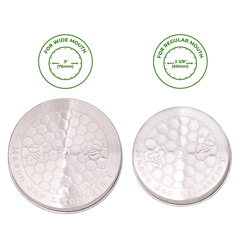 Stainless Steel Honey Dipper by Mason Jar Lifestyle (Wide Mouth)