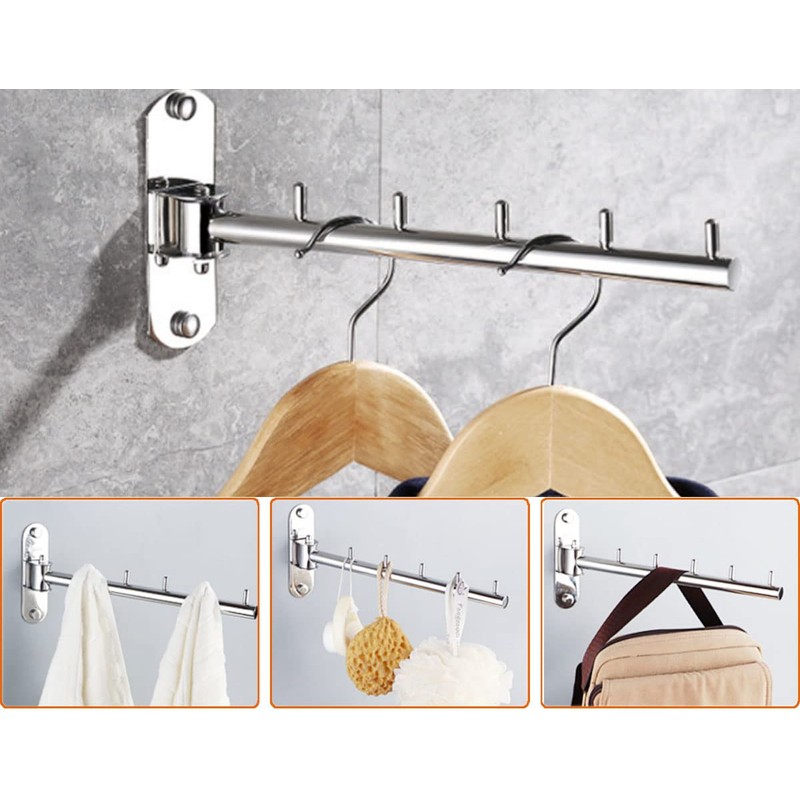 Votmores Foldable Wall Mounted Clothes Hanger Racks, Clothes Drying Rack