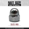 DOJA Industrial Cap Nuts M8 Pack of 25 Cap Nut
