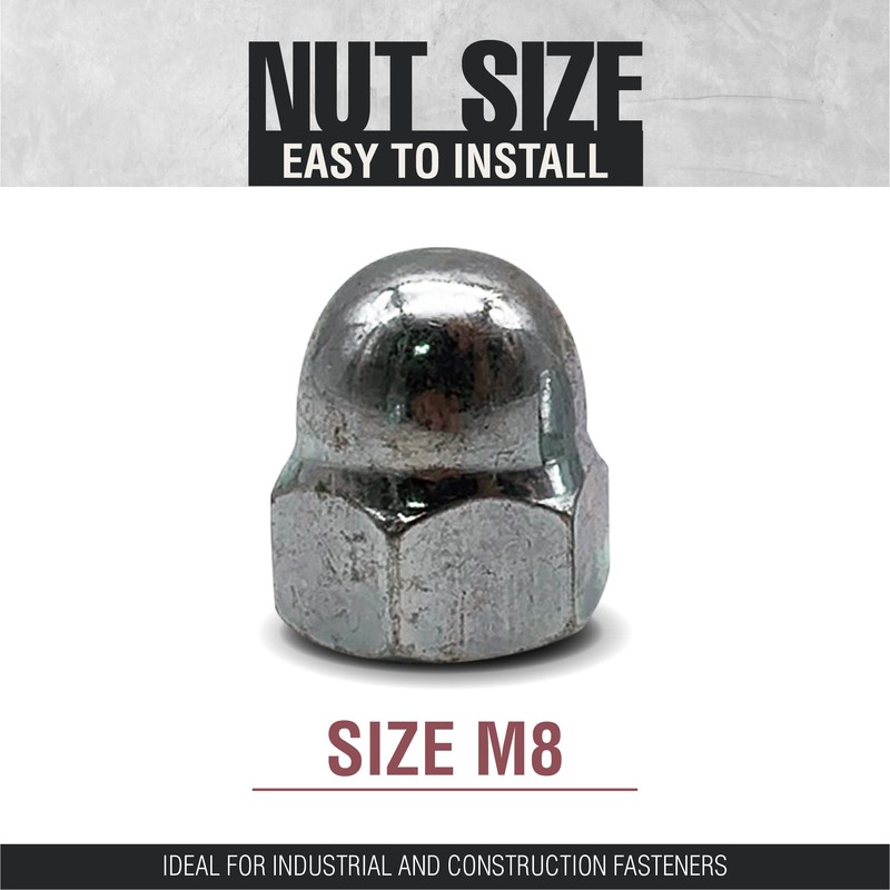 DOJA Industrial Cap Nuts M8 Pack of 25 Cap Nut