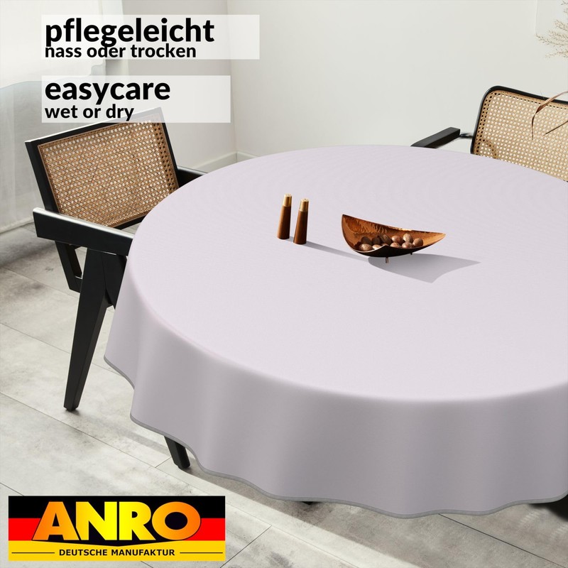 ANRO Oilcloth Tablecloth, Washable, Oilcloth, Garden Tablecloth, Outdoor, Indoor, Round,