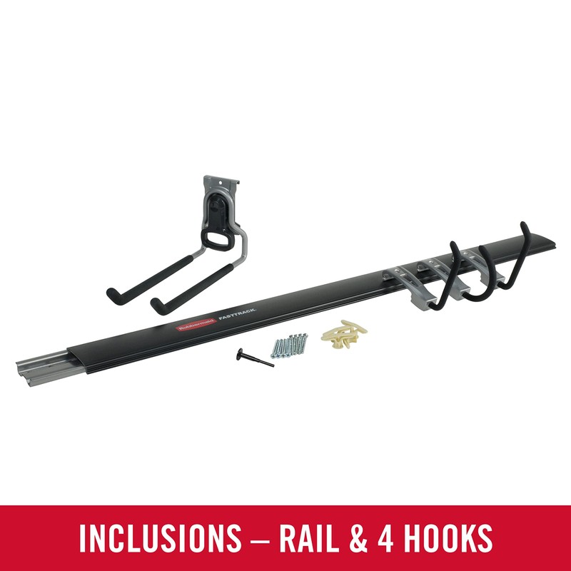 Rubbermaid FastTrack Garage Storage Utility Hooks 5 Piece Black All