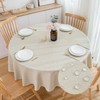 SPRICA Round Tablecloth 120cm Diameter Water Resistant Linen Texture Spill
