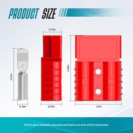 Hilictokt Anderson Connector, 120AMP 2/4/6 AWG Battery Quick Connect 12V-36V Anderson Plug Battery Cable Quick Connect Disconnect Plug Winch Wiring Kit for Cable RV Truck Winch (2 Pack)-Red