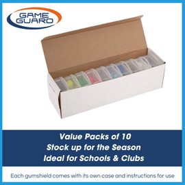 GAME GUARD – 10 x Boil & Bite Mouth Guards/Gum Shields – Mouldable Mouthguards/gumshields - Kids/Junior – for School & Clubs, Rugby, Hockey, GAA (Mixed Sparkle Colours)