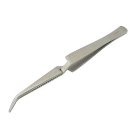 Set of 2 Soldering Tweezers – Clamping Tweezers – Cross Tweezers – Technical Tweezers Set, Full Metal, with Straight and Curved Tip, Length 16 cm