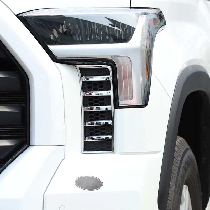 MXtech-23 Chrome Front Headlights Grille Vent Trim Cover Frame for