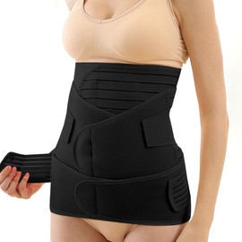 ShaperSwan ShaperSwan 3 in 1 Postpartum Belly Band (Black), Post Partum Waist Binder, Posture Correction Abdominal Binder, Belly Band Postpartum Belly Wrap, Postpartum Belly Wrap (For waistline 35"-45", XXL)