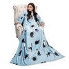 Solaris Wearable Cat Pattern Blanket with Sleeves, Super Soft Warm