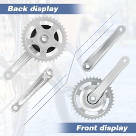 ZUKKA 170 mm Bicycle Crankset 38T for Single/1/6/7/8 Speeds Aluminium Alloy Arm for MTB Mountain Bike Gearbox Square Gearbox, Silver