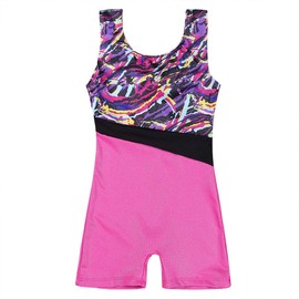 DoGeek Gymnastics Leotard Girls Leotards Athletic Leotard Sleeveless Ballet Shining Ballet Dance One-Piece(Sleeveless Pink)
