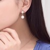 Qimily 18k Gold Plated Pearl Drop Earrings Double Ball Ear