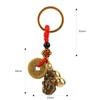 Pure Brass Hollow Gourd Car Keychain, Feng Shui Five Emperors
