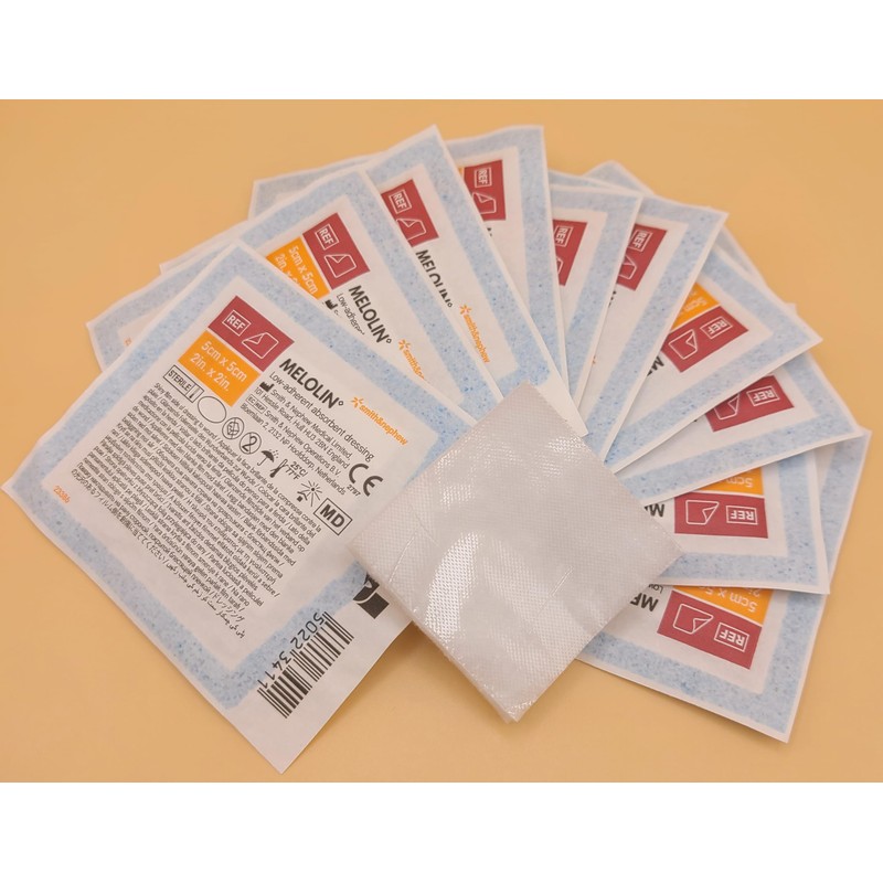 MELOLIN Sterile Non-Adherent Dressings - Qty 10, Individual Packs, Available