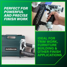 Metabo HPT Brad Nailer, Pro-Preferred Lightweight Pneumatic Power Nailer for Precision Trim Work and Furniture Building, Adjustable Depth, 18 Gauge, 5/8" up to 2" Brad Nails, NT50AE2