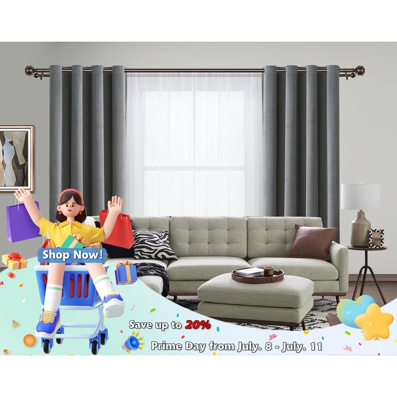 KAMANINA 1 Inch Double Curtain Rods 72 to 144 Inches