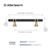 goldenwarm 10 Pack Black and Gold Cabinet Knobs Square Drawer