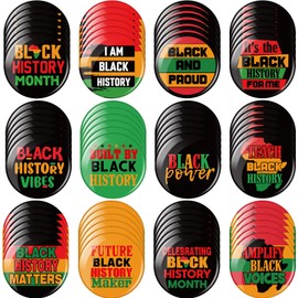 Quelay 240 Pcs Black History Month Pin Button Bulk 2.3" Big Black Power Pin African American Button Badge for Bag Hat Clothes