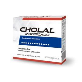 Cholal Modificado  Suplemento Alimenticio  Vitamina B12 y Minerales  Complemento Nutricional  Caja con 10 Ampolletas de 5 ml                          