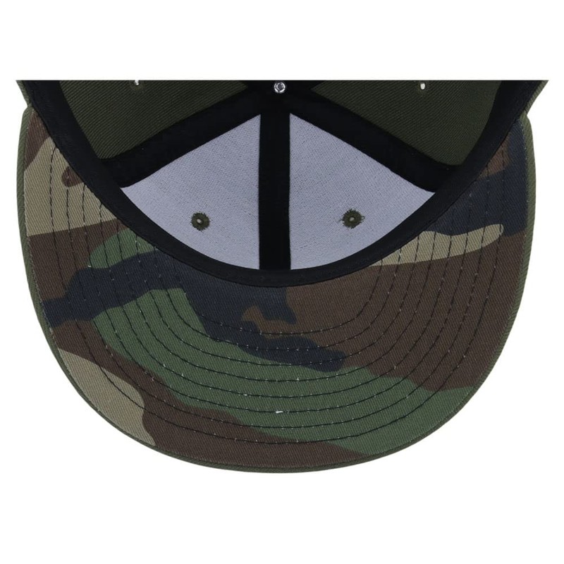 Lids Blank Full Court w/Colored Under Visor Fitted Cap Olive/Camo