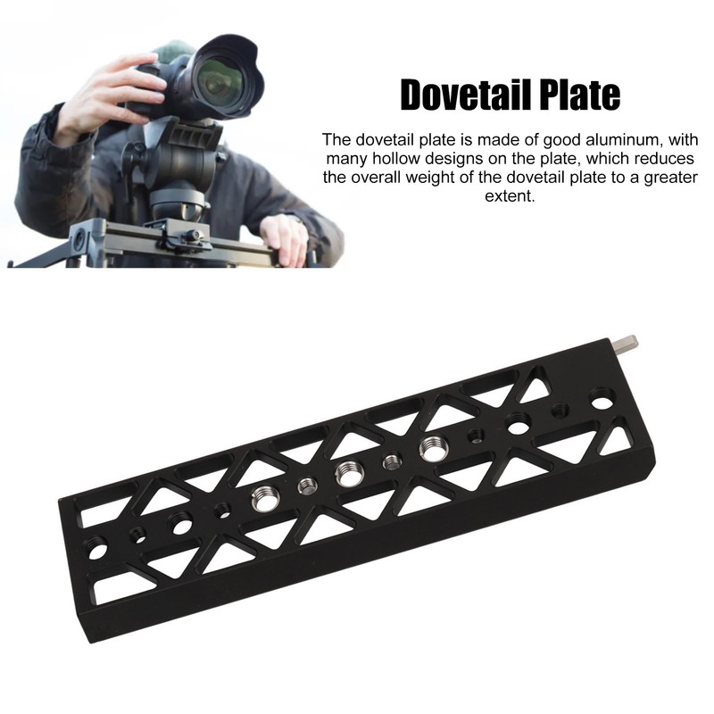 Dovetail Plate for Arca 8in 1/4 3/8 Threaded Holes Aluminum