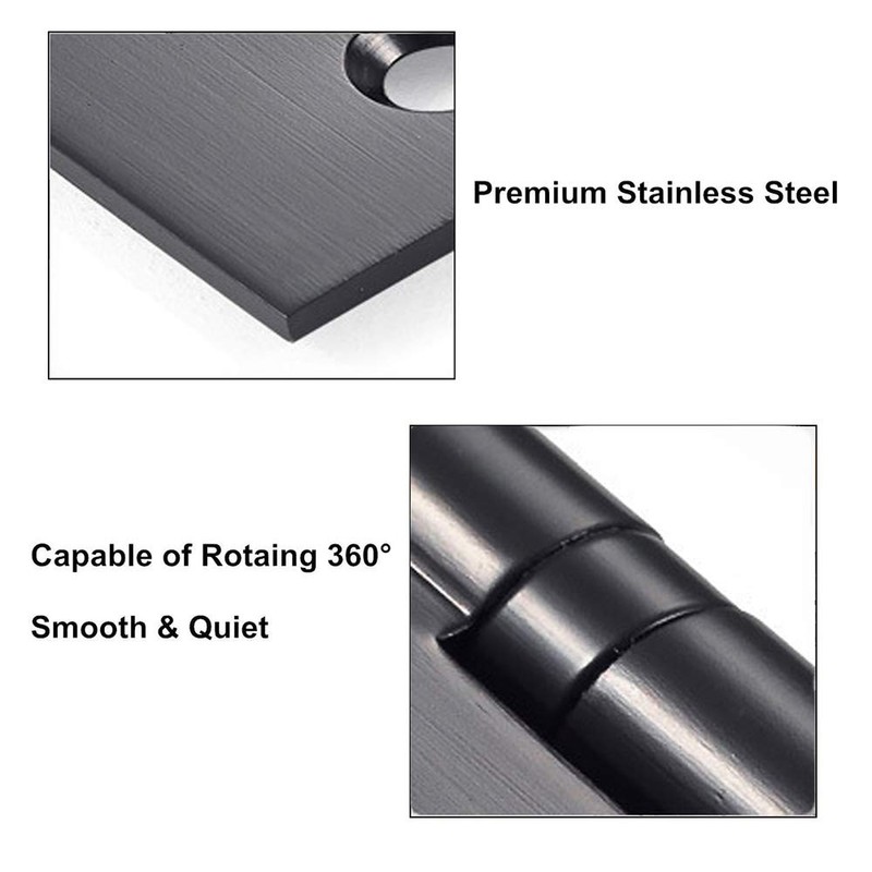 VOLUKA 6 Pack Non-Mortise Door Hinges - Easy to Install,