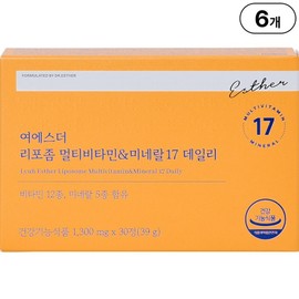 Directly managed by head office Yeo Esther Liposome Multivitamin x Mineral 17 Daily, 6, 30 tablets / 본사직영 여에스더 리포좀 멀티비타민 x 미네랄 17 데일리, 6개, 30정