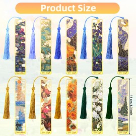 Sgbvzbd 10 PCS Metal Bookmarks with Tassel, Bookmarks for Reading Women, Pretty Bookmarks for Women, Beautiful Metal Bookmark, Retro Oil Painting Bookmark(BKM-036-F10)