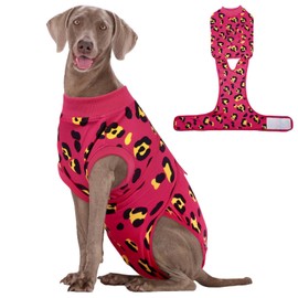 Kuoser Dog Recovery Suit for Dogs After Surgery,Professional Surgical Onesie for Female Male Dogs Spay Neuter,Soft Dog Surgery Suit Bodysuit for Abdominal Wounds Skin Disease,Rose 2XL