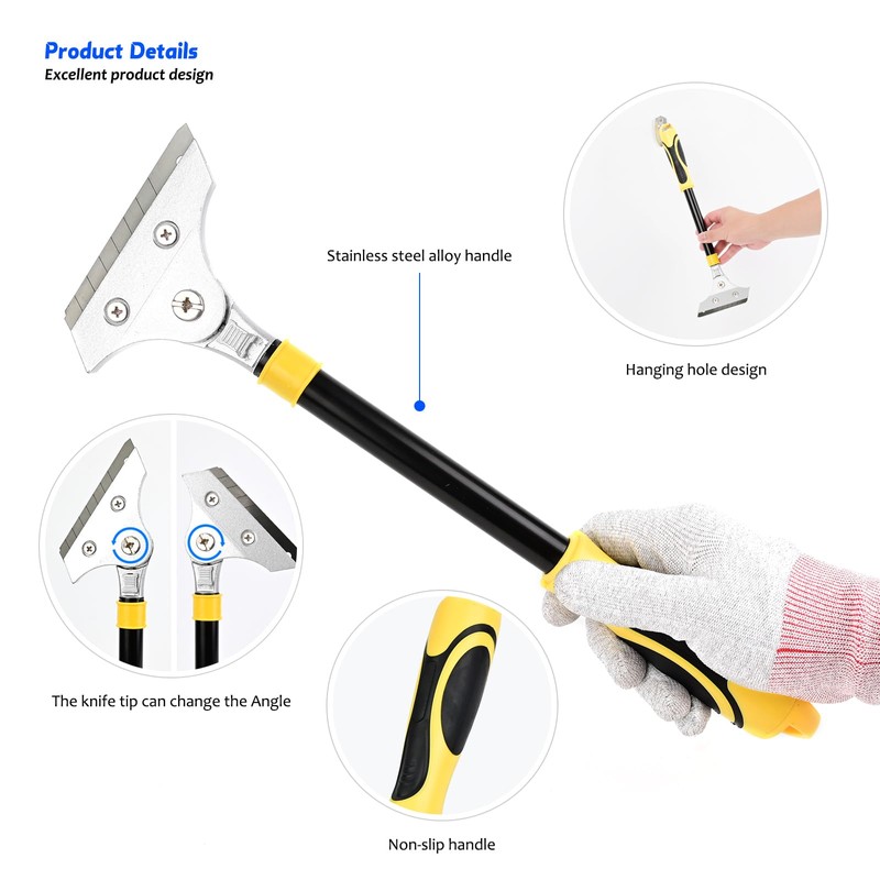 EHDIS Wallpaper Remover with Adjustable Head, Wallpaper Scraper with 10