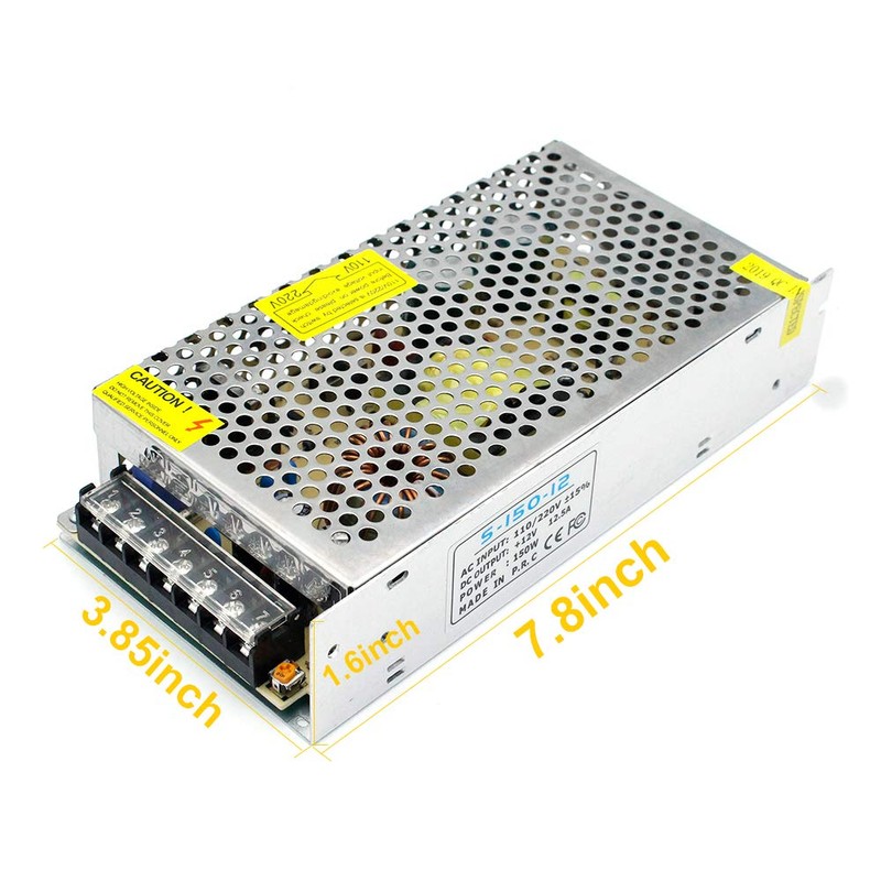 inShareplus 12V 12.5A 150W, DC Universal Regulated Switching Power Supply,