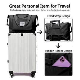 Jahomieo Large Capacity Foldable Travel Bag, Expandable Waterproof Carry on Bag, Dry and Wet Separation Spor Duffel Bags