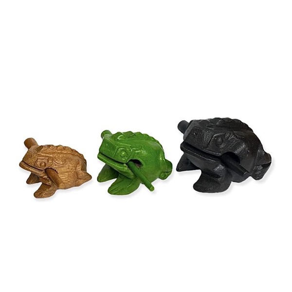 Percussion Instruments Wooden Frog 3 Piece Set - 4 Inch,