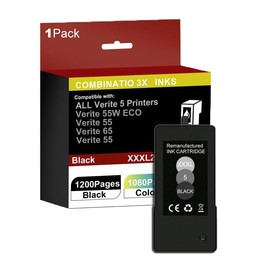 DMAOCO High Pages Verite 5 Ink Cartridge Replacement for Verite 55W ECO Plus (1Pack) Black