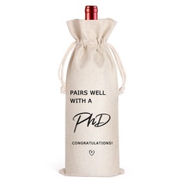 LANBAIHE Graduation PHD Gift, Graduation Wine Bag, Pairs Well with PhD, PhD Wine Bag, Gift for PhD, Gift for Doctors, Doctorate Graduation Gift