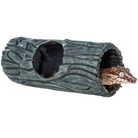 OIIBO Magnetic Reptile Hide, Resin Hollow Tree Trunk Crested Gecko Hideout with Strong Magnetic, Gecko Hide Reptile Tank Accessories Terrarium Decor for Hermit Crabs, Lizard