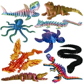 YHBWSM - 9 juguetes articulados impresos en 3D, diseño móvil de articulaciones de cuerpo completo, para decoración de computadora de oficina en casa, regalo ideal para niños y niñas