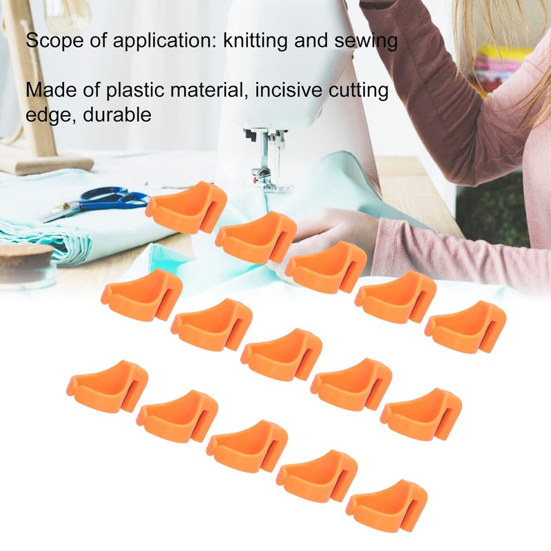 15Pcs Ring Sewing Thimble Ring Finger, Plastic Quilting Thread Cutter