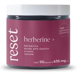 RESET WELLNESS | BERBERINE + BERBERINA, Ácido Alfa Lipoico, Cromo y Canela, 90 cápsulas 635 mg